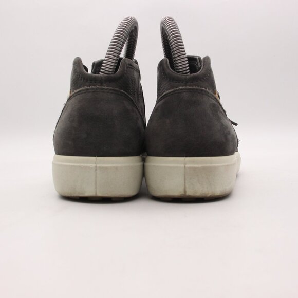 Ecco Soft 7 Mid Women's Size EU 36 US 5 Gray Nubuck Zip Bootie Side Zip Sneaker - Picture 5 of 9